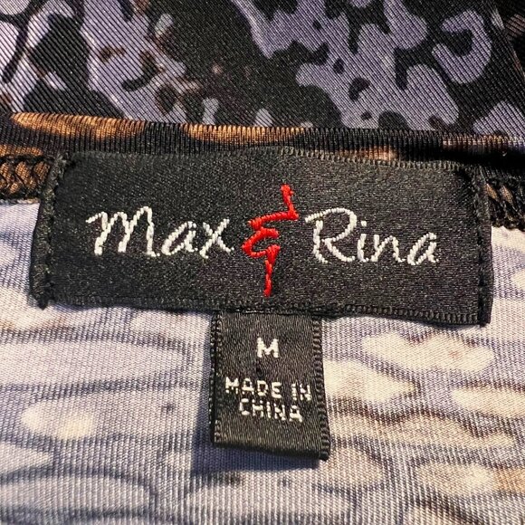 Max & Rina Women's Long Sleeve Snake Skin Print Tunic Stud Blouse-Size Medium - Picture 13 of 14